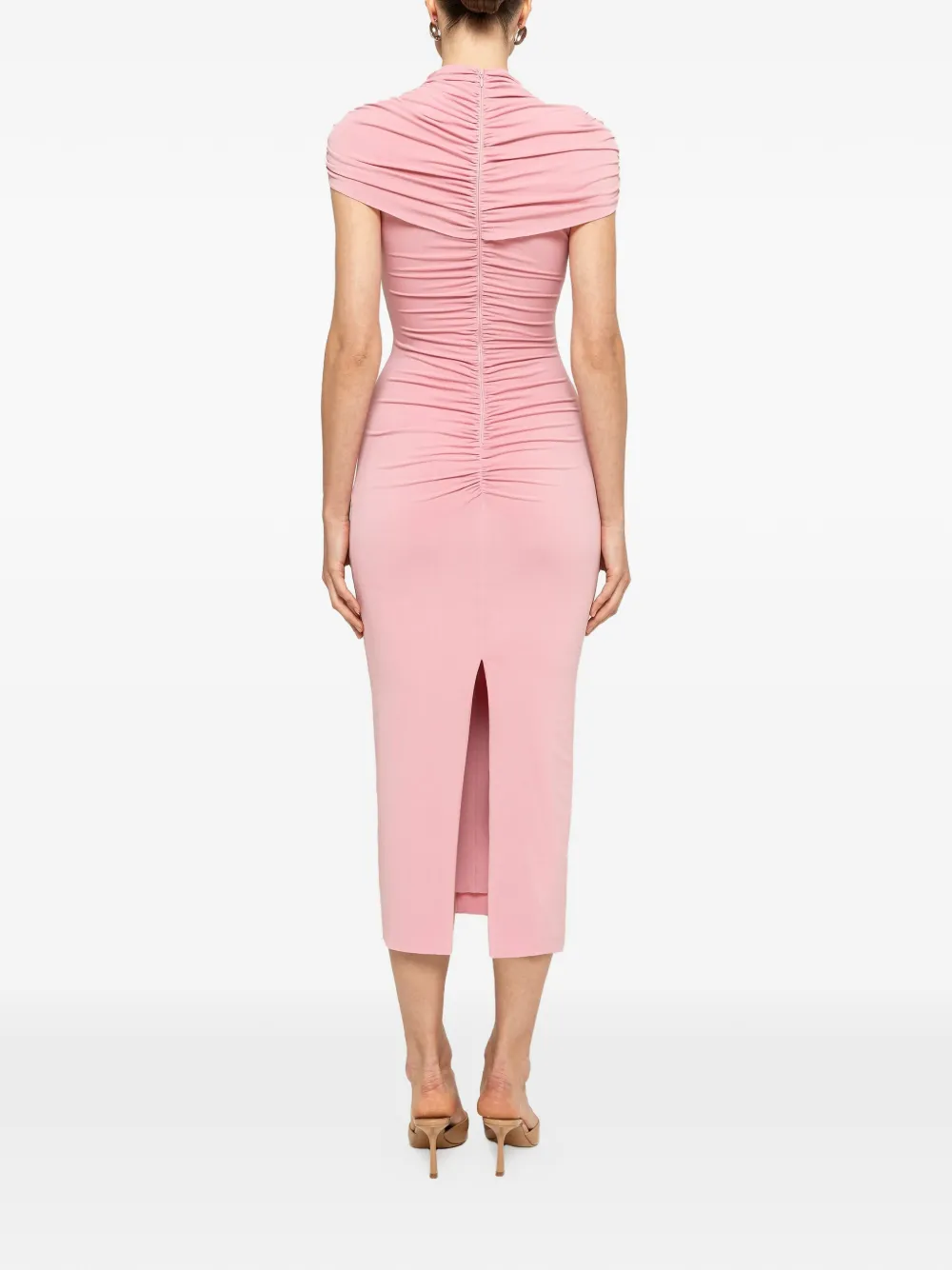 NISSA Midi-jurk met ruches Roze