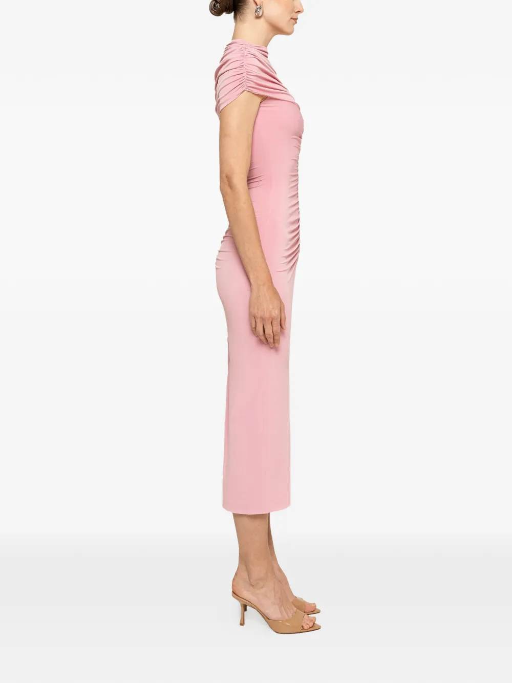 NISSA Midi-jurk met ruches Roze