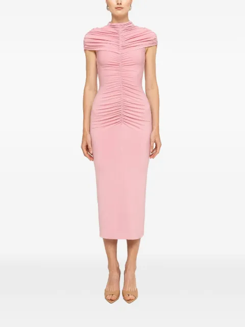 NISSA ruched midi dress