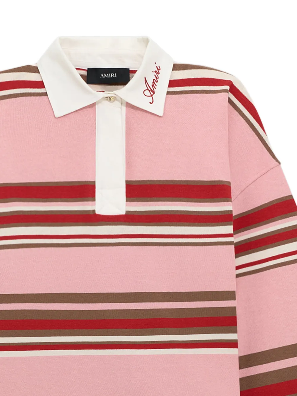 AMIRI Gestreept oversized poloshirt met lange mouwen Roze