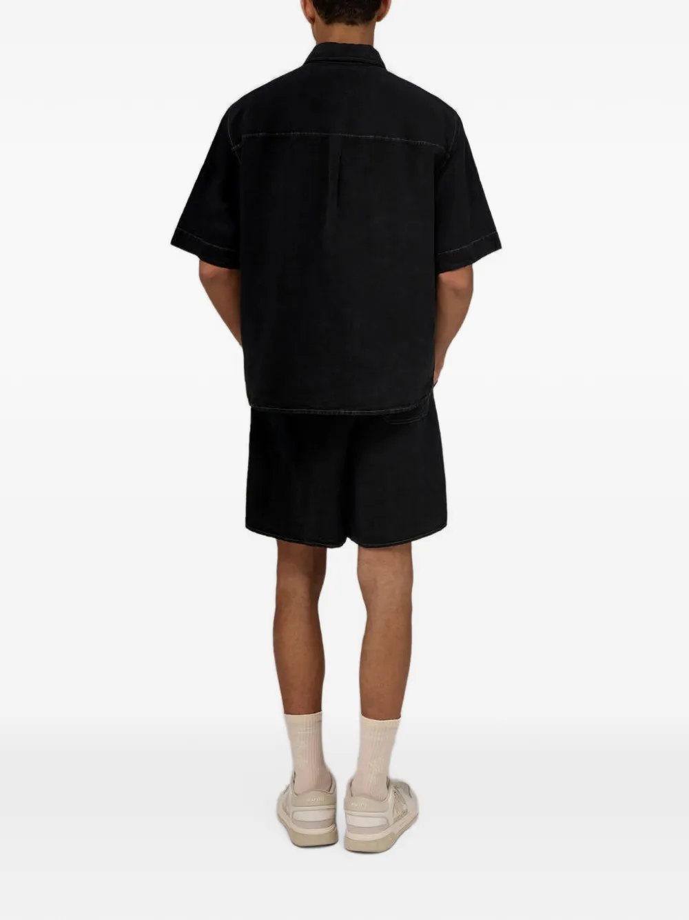 AMIRI Script Linnen Gd shorts Zwart