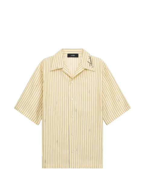 AMIRI Script striped bowling shirt