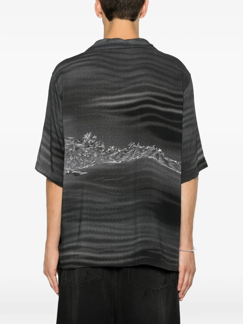 AMIRI Overhemd met palmboomprint Zwart