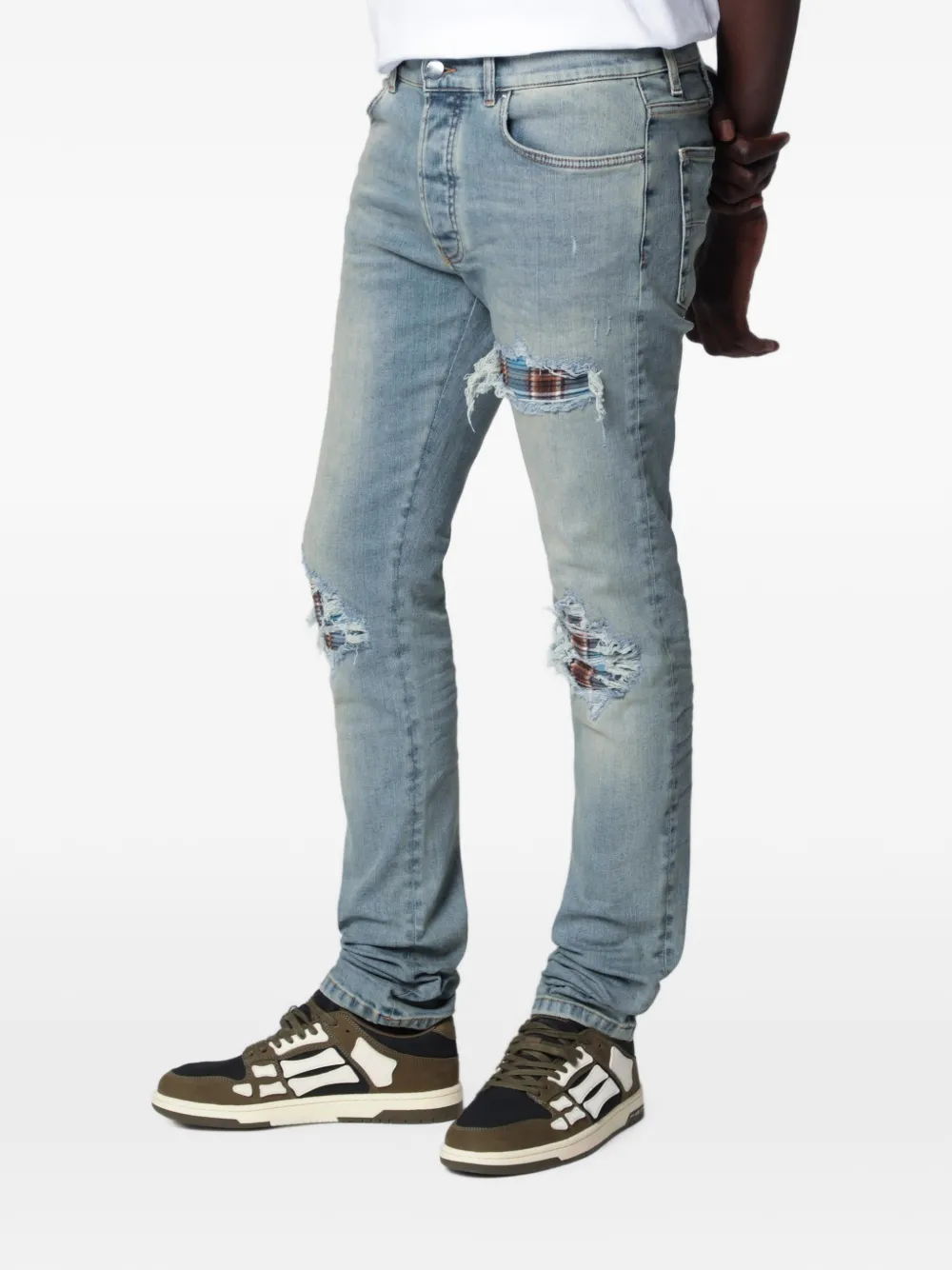AMIRI Flannel MX1 skinny jeans Grijs