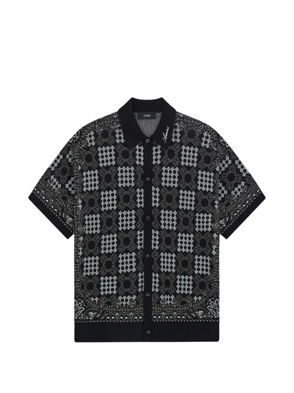 AMIRI MA Quad checker crochet shirt - Schwarz