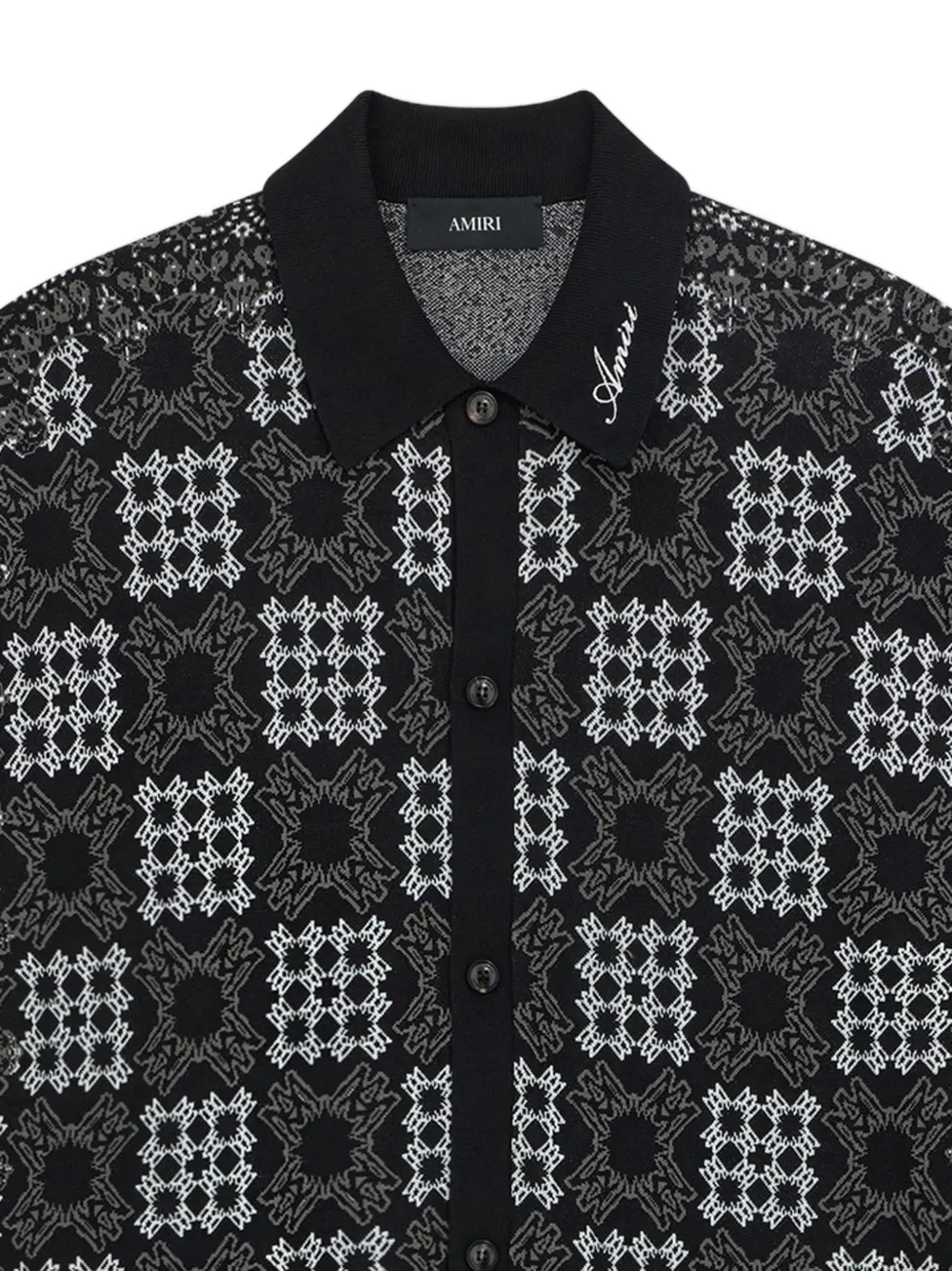AMIRI MA Quad Checker Crochet Shirt | Black | FARFETCH