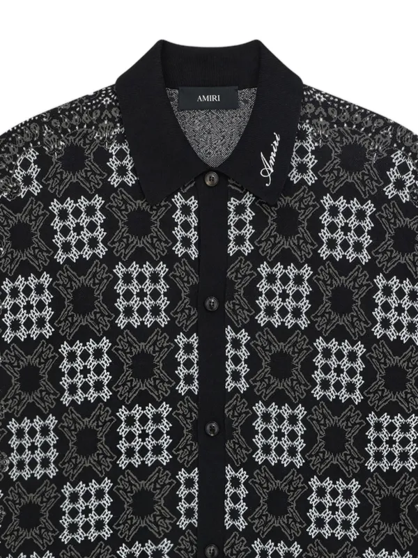 AMIRI MA Quad Checker Crochet Shirt | Black | FARFETCH