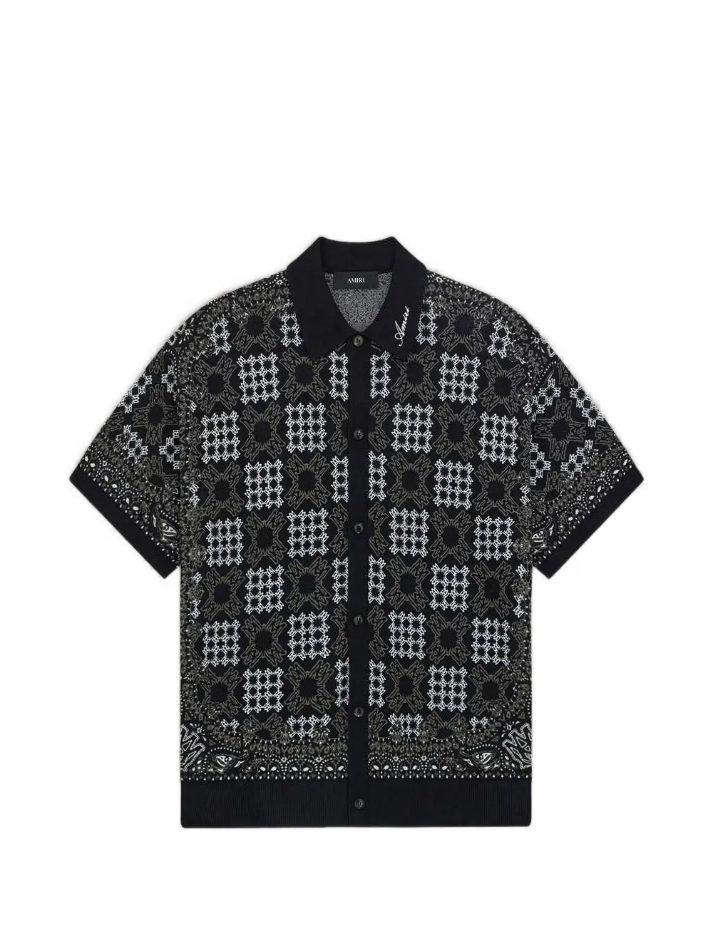 AMIRI MA Quad checker crochet shirt - Black