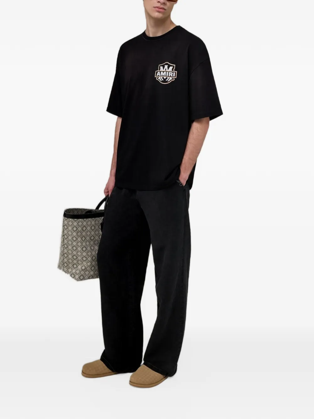 AMIRI SCRIPT baggy broek met trekkoord Zwart