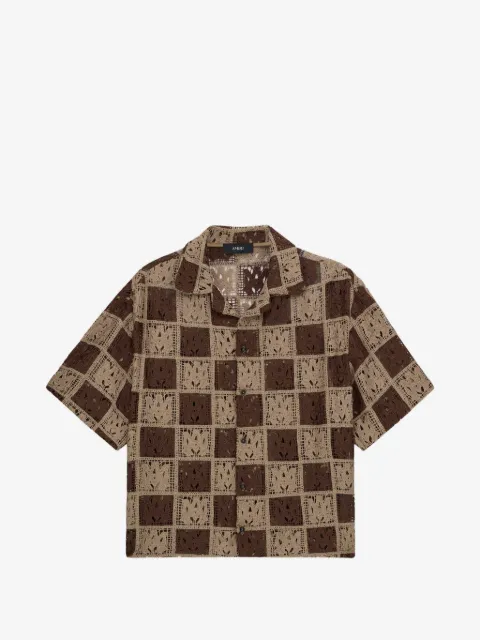 AMIRI MA Checker OS Camp Hemd aus Mesh