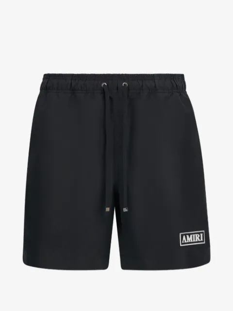 AMIRI shorts de playa con parche del logo y cordones en la pretina