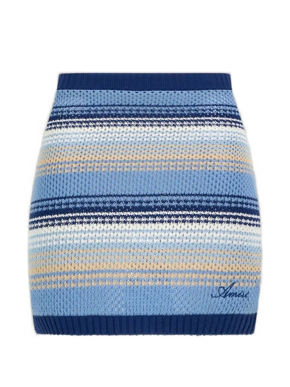 AMIRI Script gestreepte gebreide mini-rok Blauw