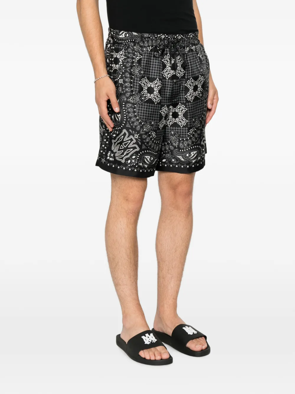AMIRI Shorts met bandanaprint Zwart