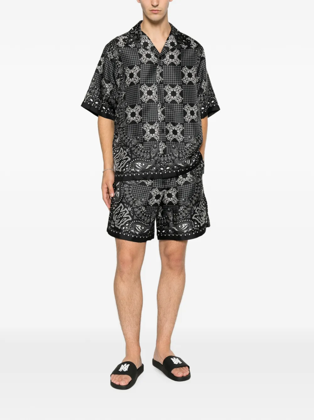 AMIRI Shorts met bandanaprint Zwart