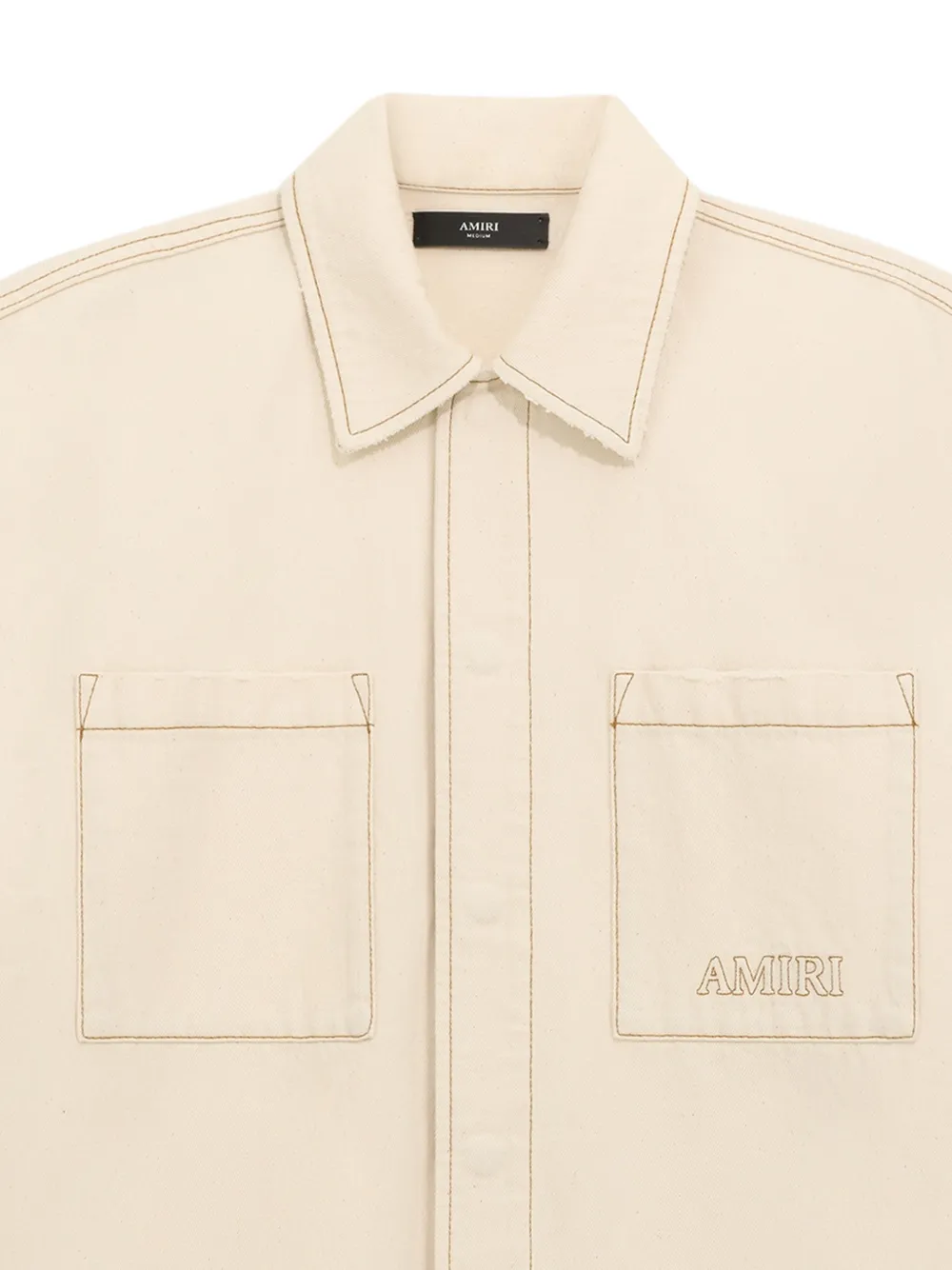 AMIRI Overhemd met geborduurd logo Beige