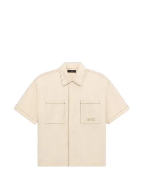 AMIRI logo-embroidered contrast-stitch shirt