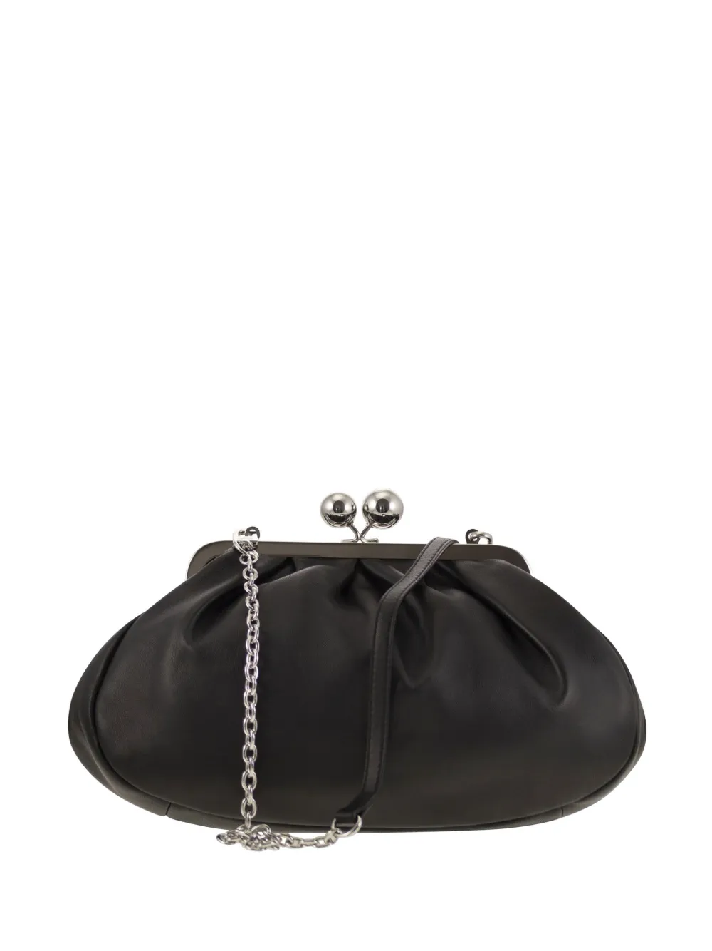 Weekend Max Mara Medium Pasticcino Leather Clutch Bag In Gray