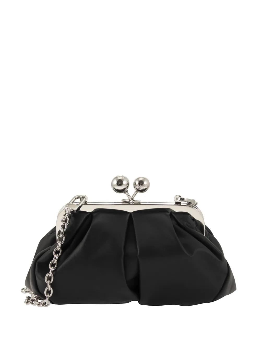 Weekend Max Mara Small Pasticcino Leather Clutch Bag In Black
