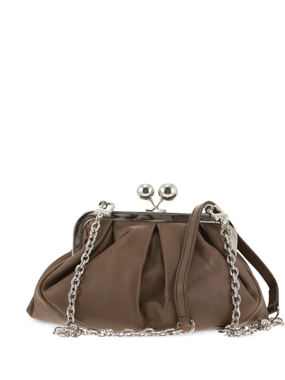 Weekend Max Mara small Pasticcino leather clutch bag - Braun