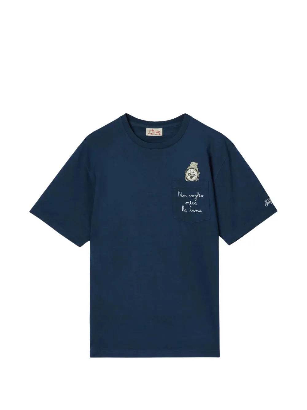 Mc2 Saint Barth Austin Embroidered T-shirt In Blue