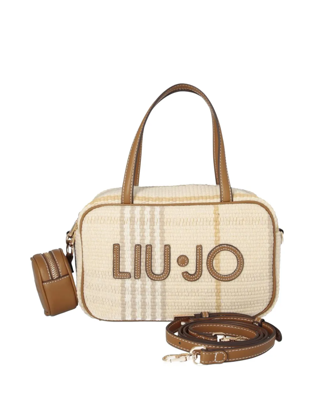 LIU JO logo-patch bowling bag - Toni neutri