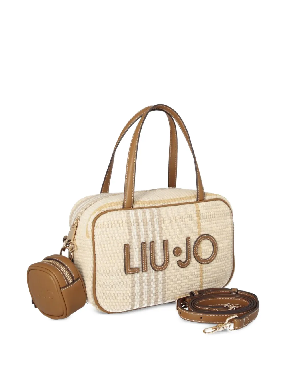 LIU JO Bowlingtas met logopatch Beige