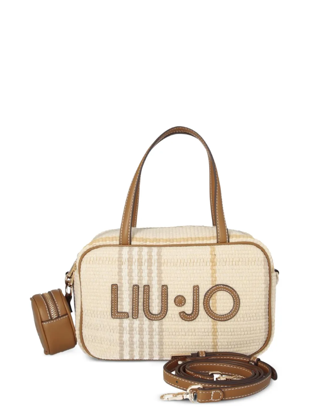 LIU JO logo-patch bowling bag - Toni neutri