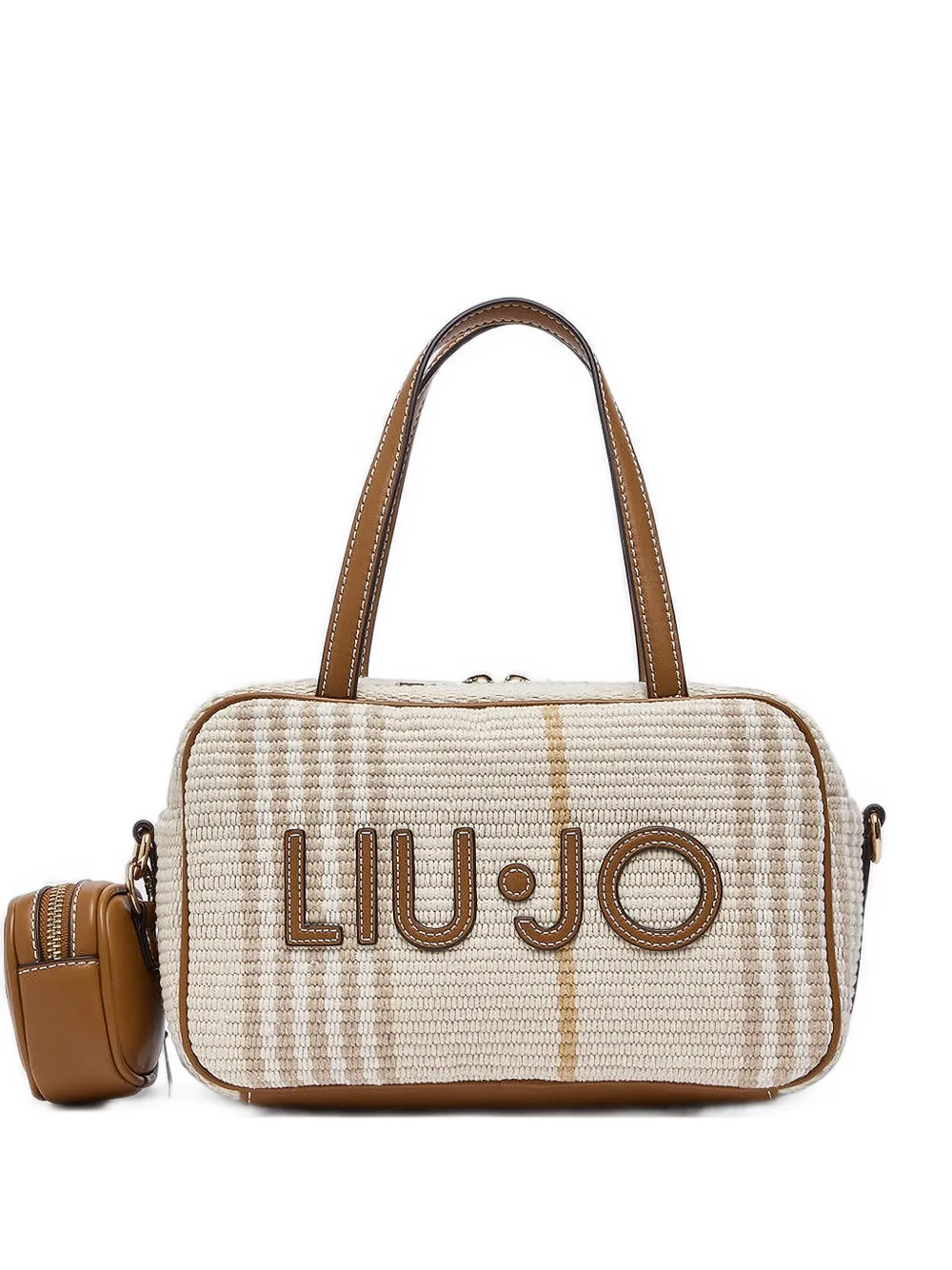 LIU JO logo-patch bowling bag - Toni neutri