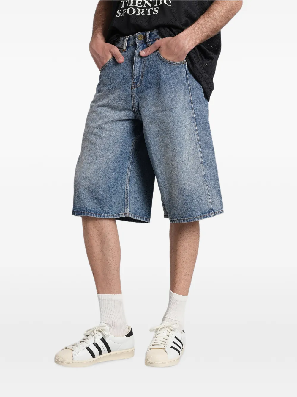 adidas Denim shorts Blauw