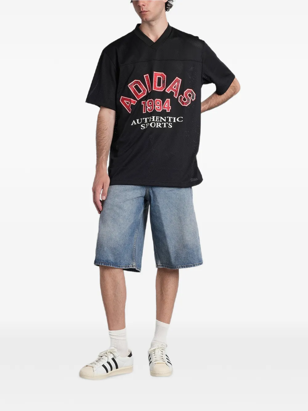 adidas Denim shorts Blauw