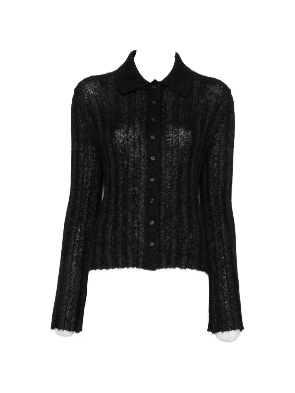 KHAITE ribbed-knit card - Nero