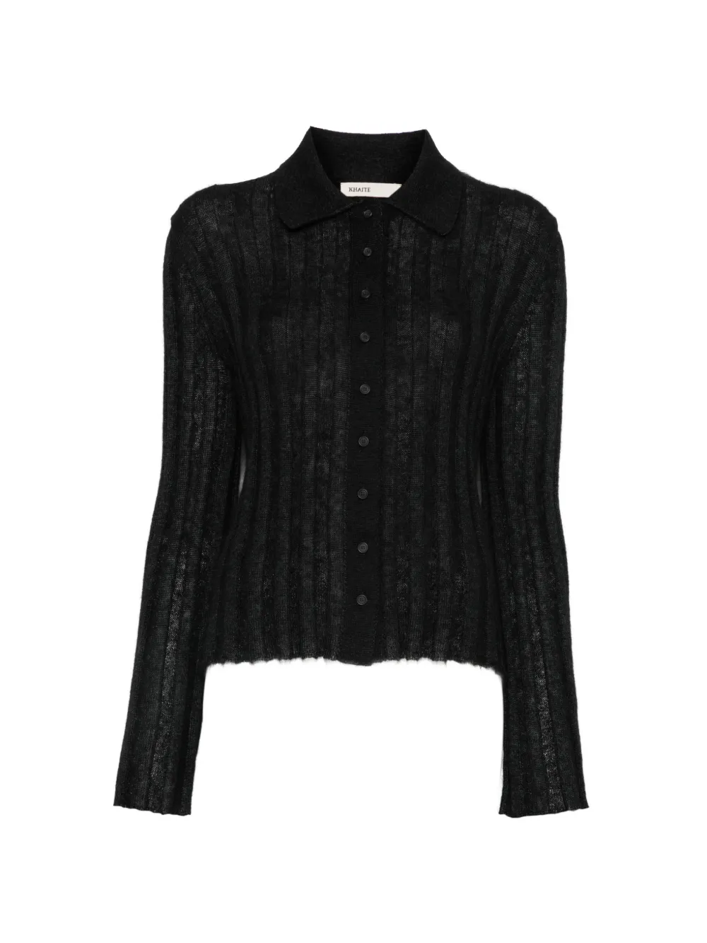 KHAITE ribbed-knit card - Nero