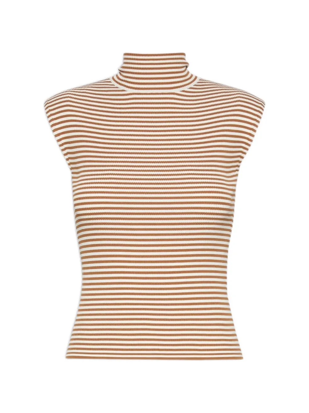 Max Mara sleeveless viscose crepe polo-neck sweater - caramel - Toni neutri