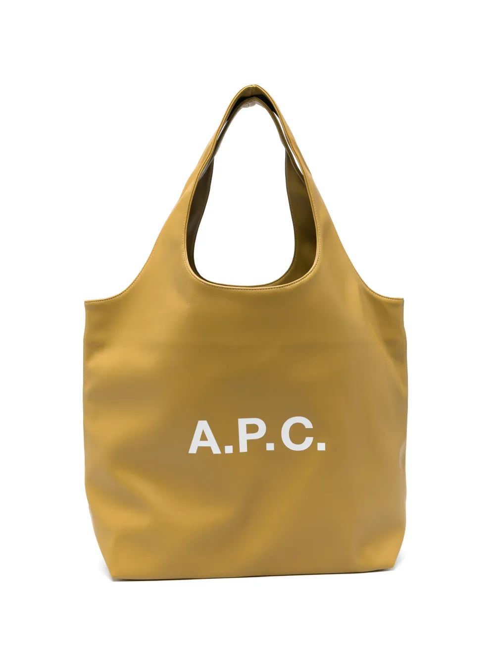 A.P.C. logo-print tote bag Geel