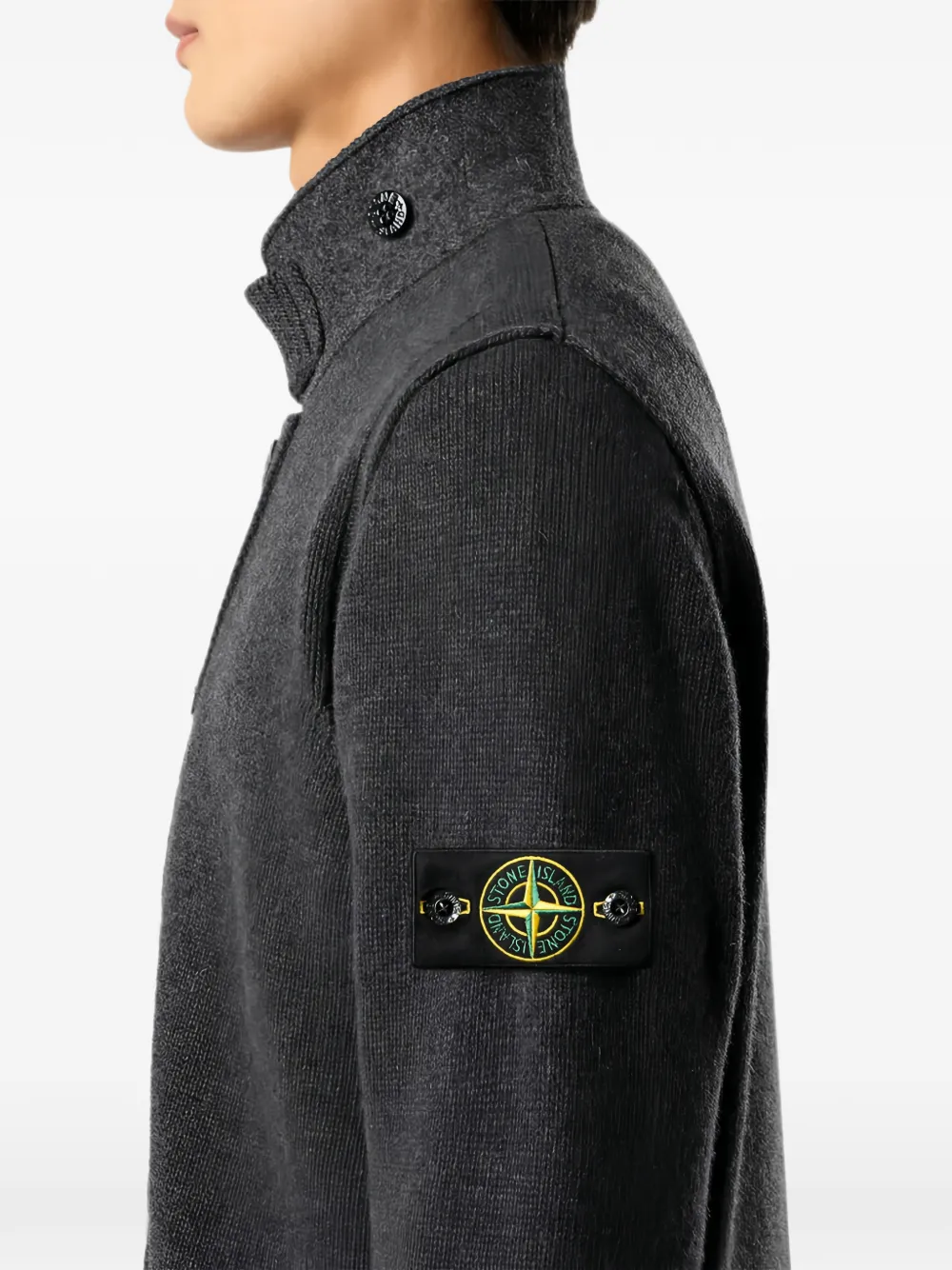 Stone Island 5100047 lamswollen trui Grijs