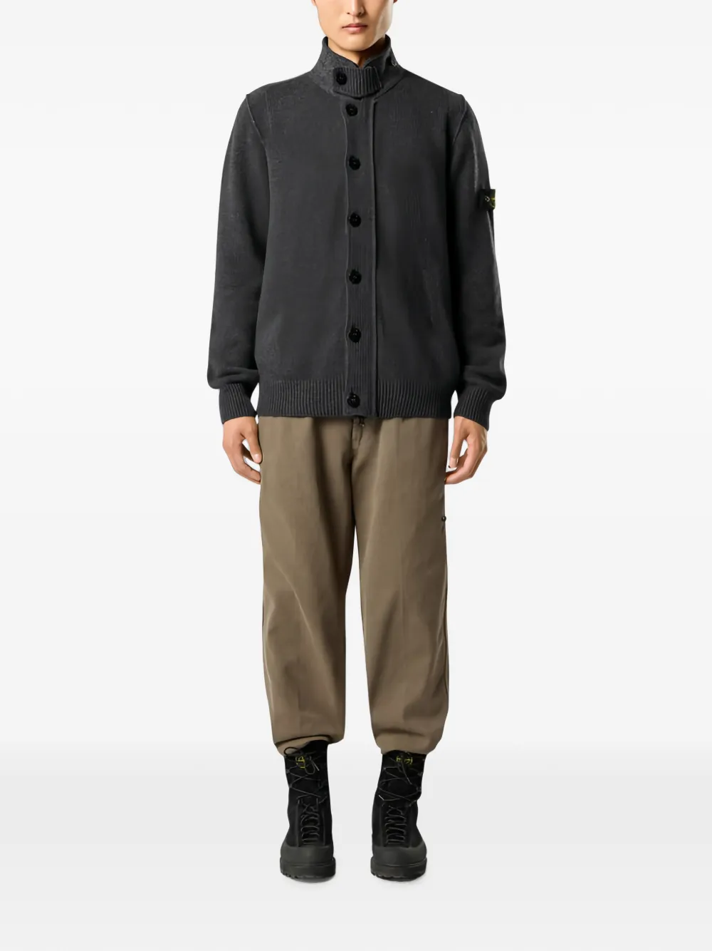 Stone Island 5100047 lamswollen trui Grijs