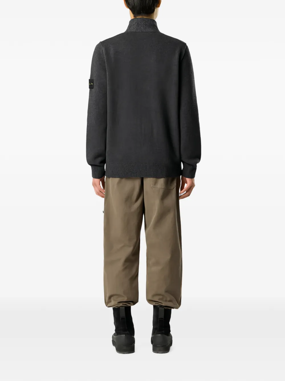 Stone Island 5100047 lamswollen trui Grijs
