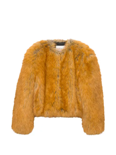 STAND STUDIO faux-fur collarless jacket