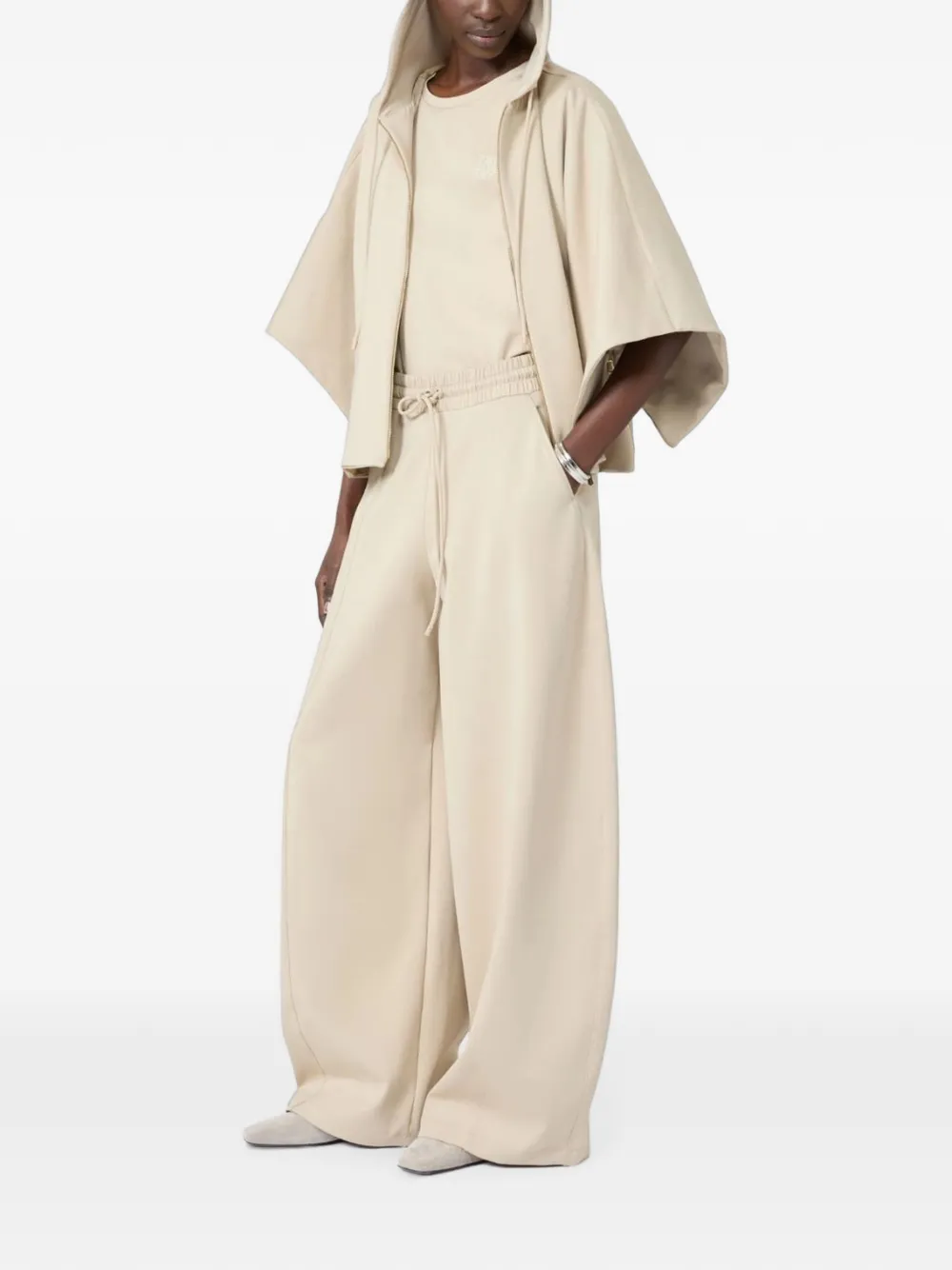 Max Mara Broek met wijde pijpen Beige