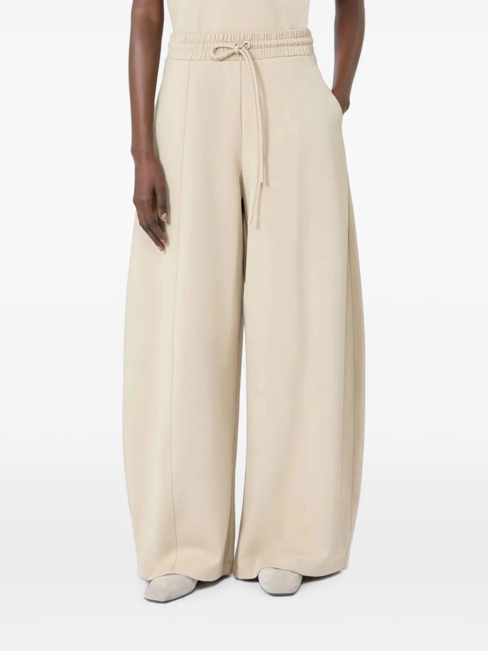 Max Mara Broek met wijde pijpen Beige