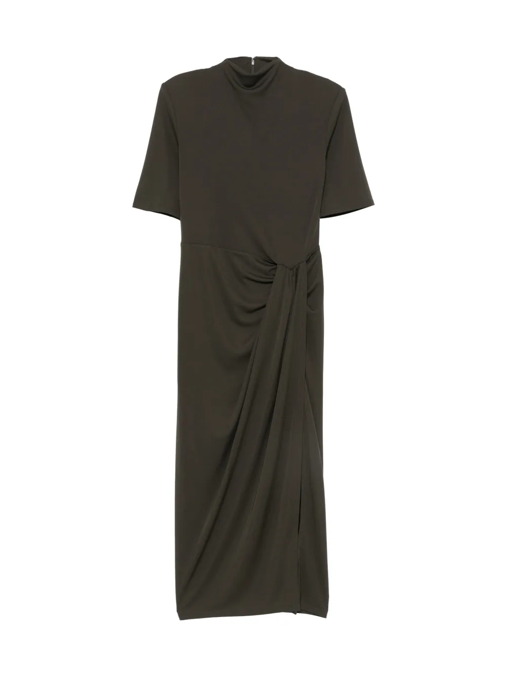 ROTATE BIRGER CHRISTENSEN short-sleeve high-neck midi dress - Verde