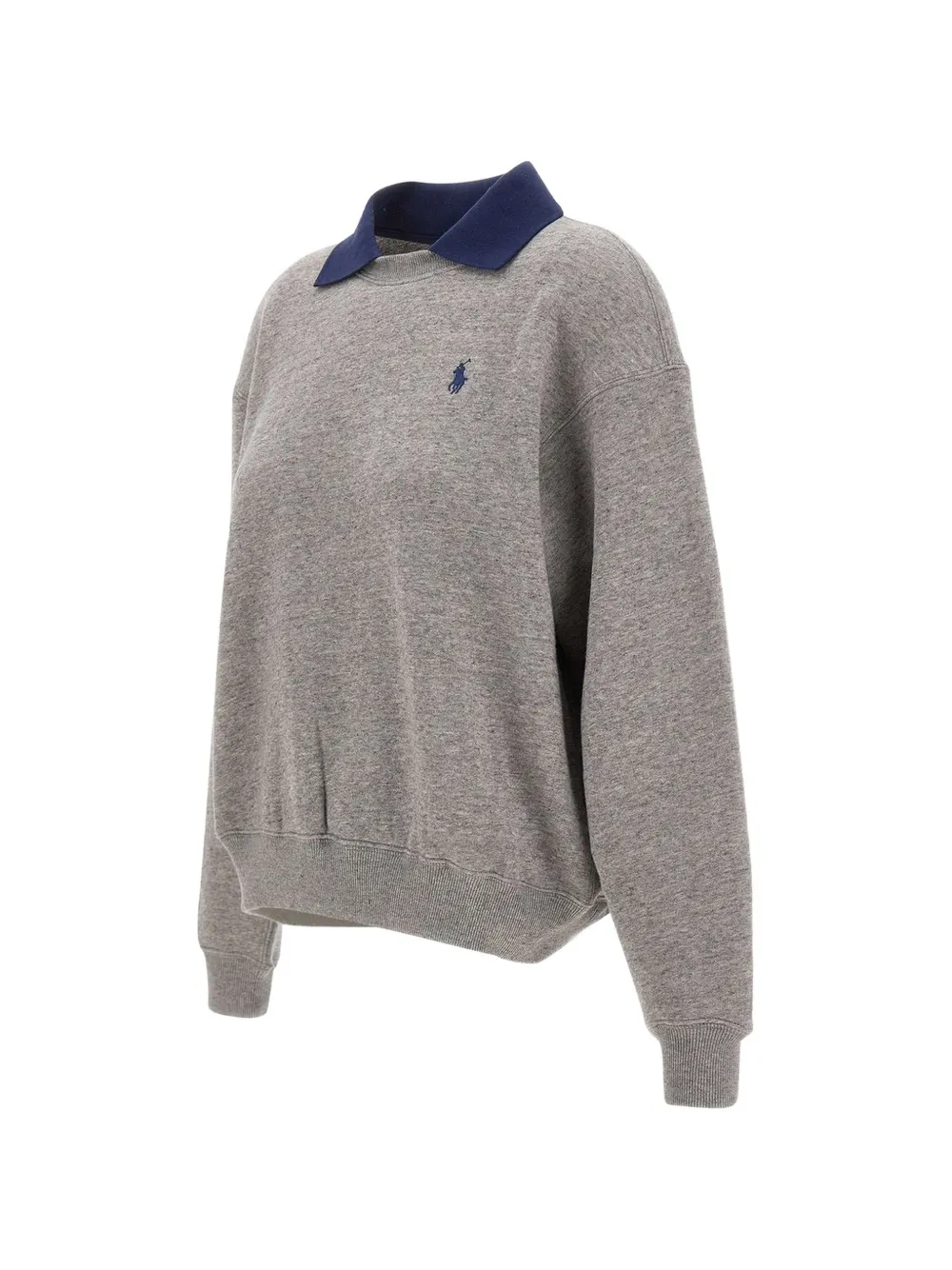 Polo Ralph Lauren Fleece sweater met ronde hals en polokraag Grijs