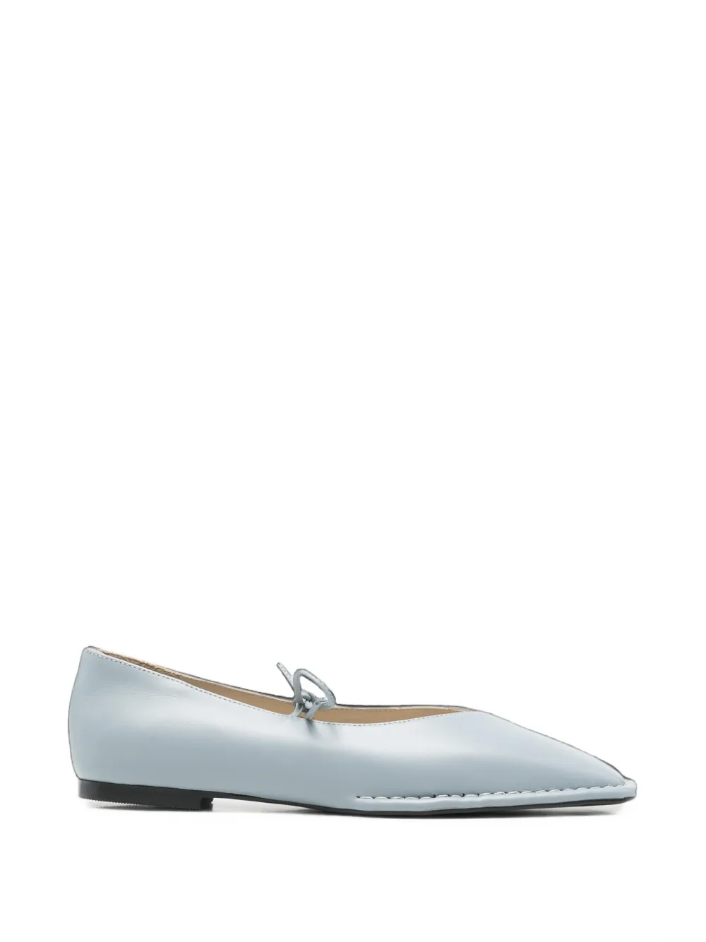 ALOHAS bow-detail square-toe ballet flats - Blau