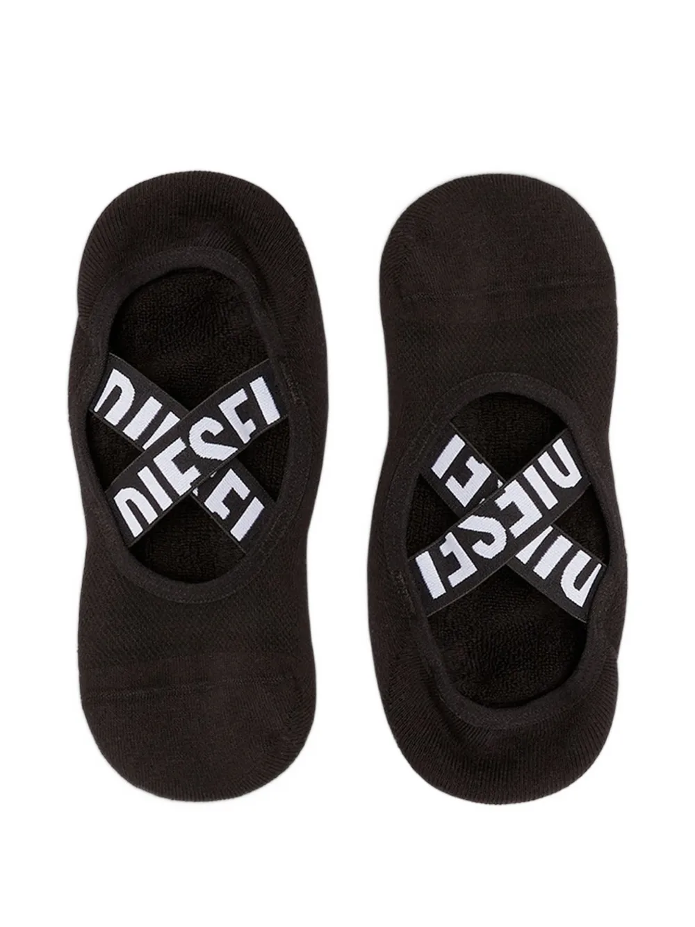 Diesel logo-print crossover-strap socks - Nero