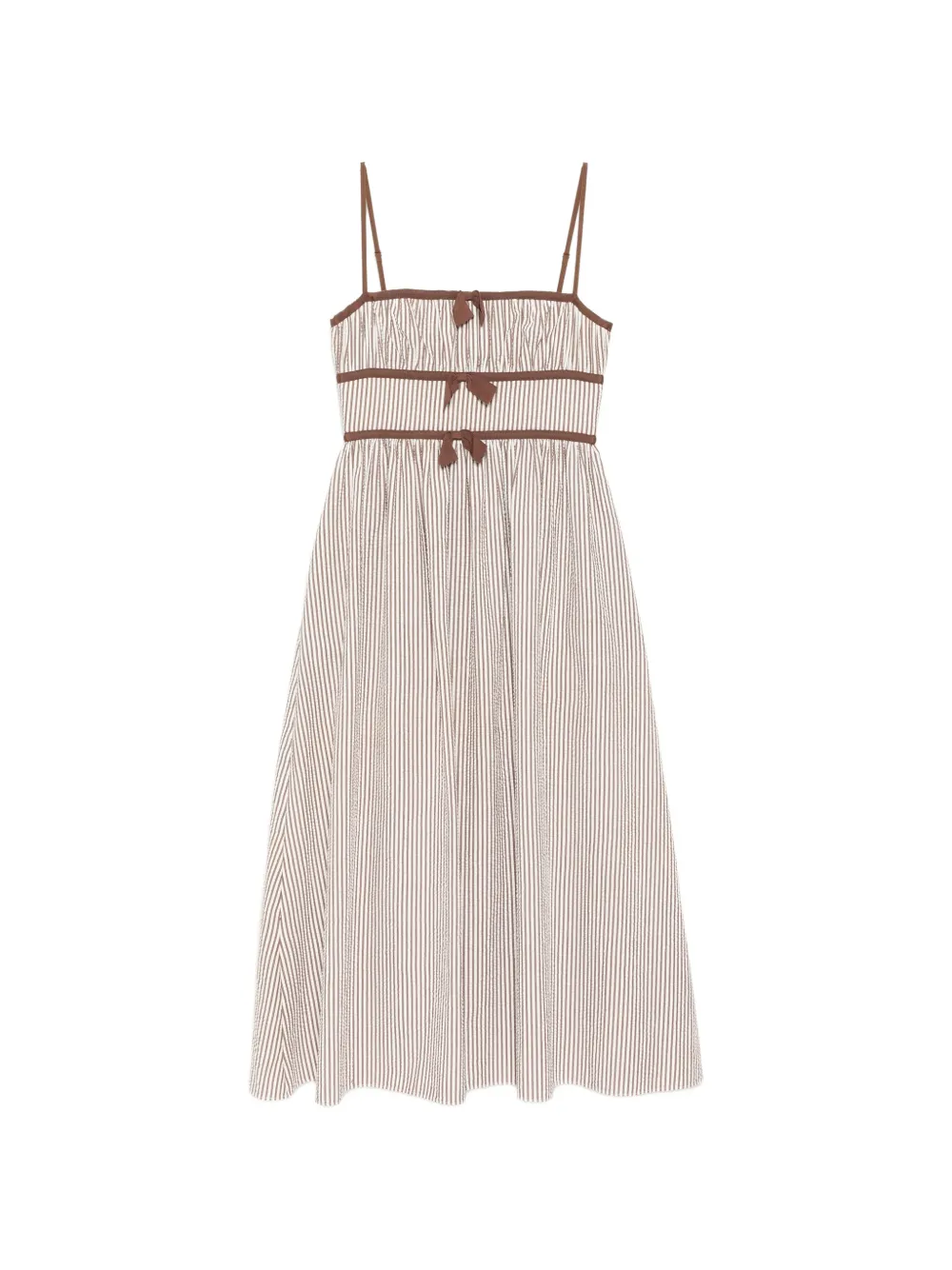 Cynthia Rowley Clara seersucker dress - Marrone