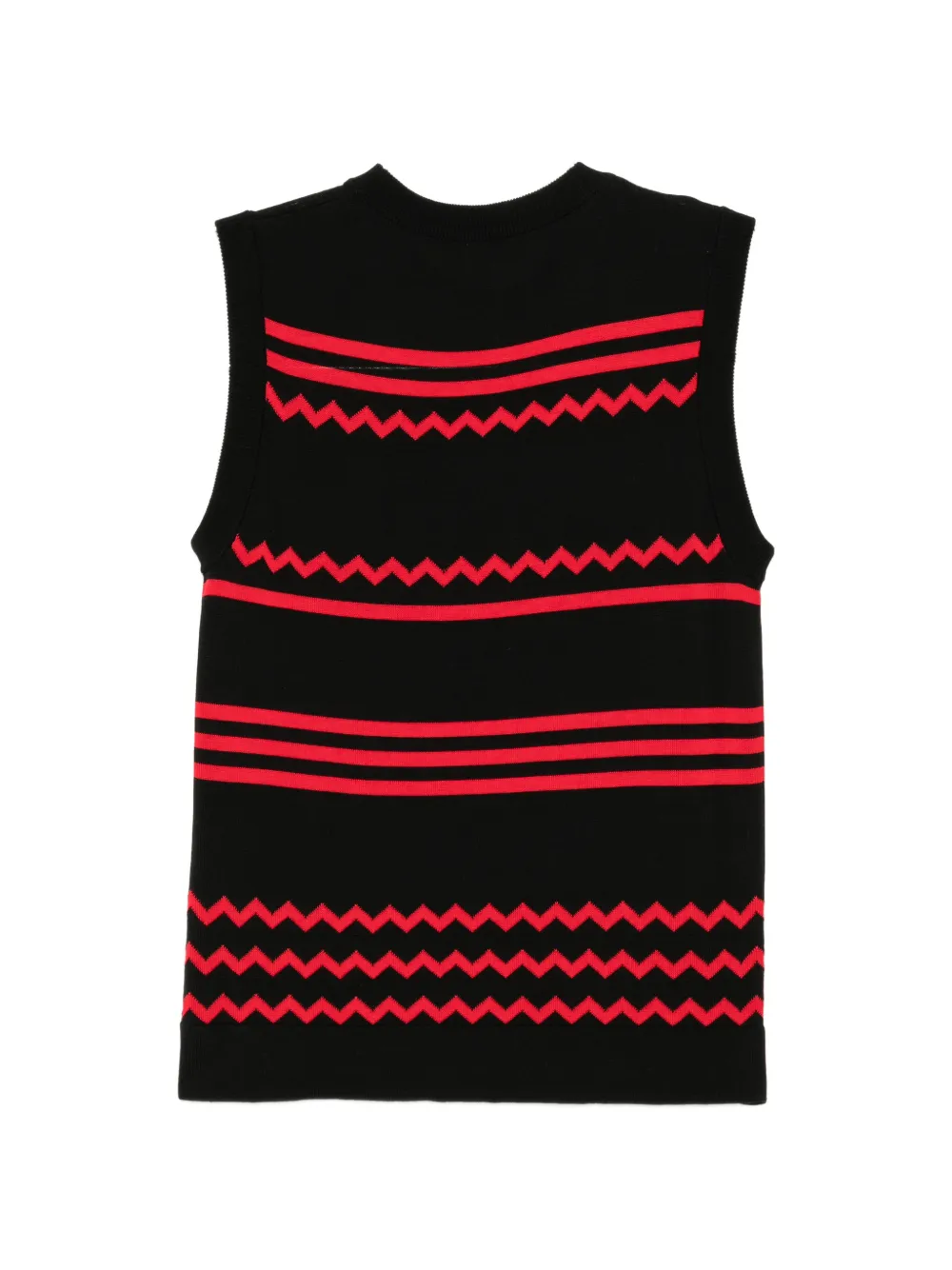 Cynthia Rowley Gebreide tanktop met zigzag-patroon Zwart
