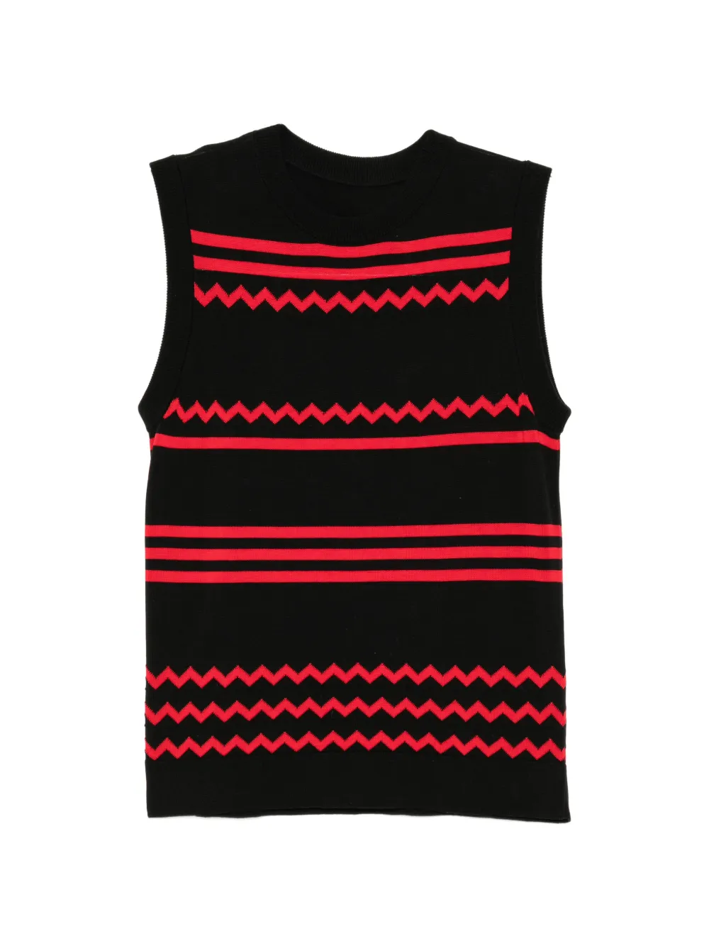 Cynthia Rowley Canotta con motivo a zigzag - Nero
