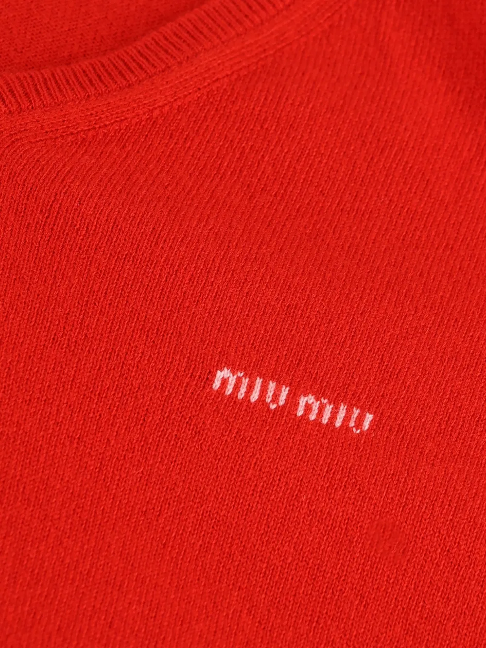 Miu Sweater met geborduurd logo Rood