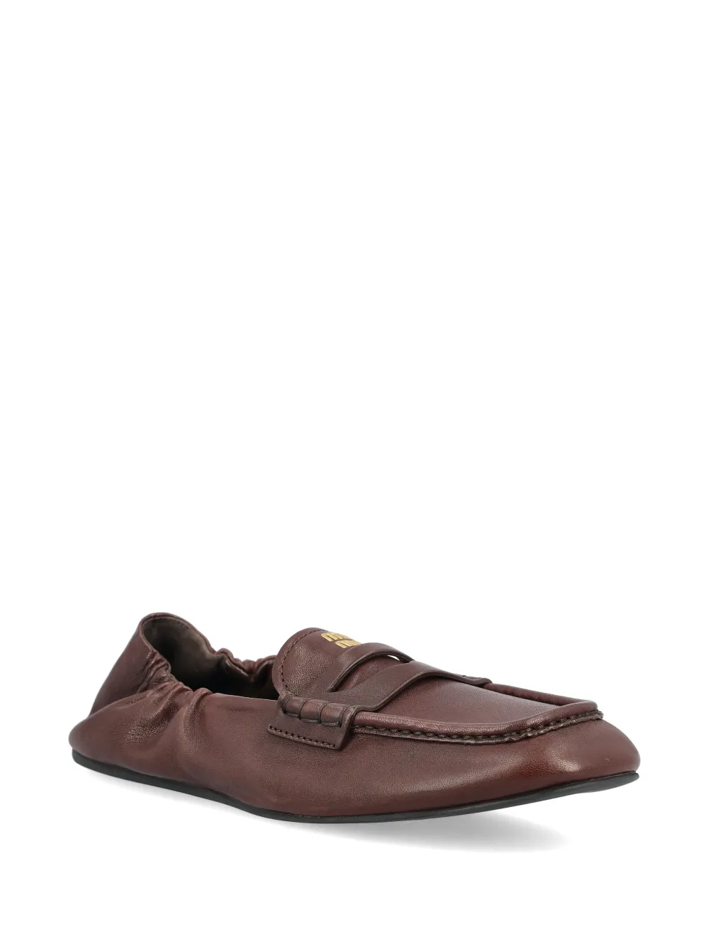 Miu ruffled leather loafers Bruin
