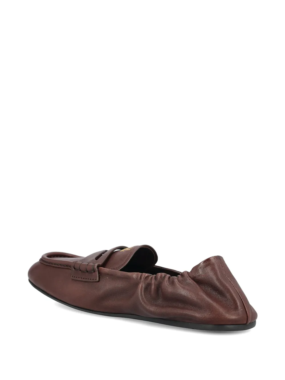 Miu ruffled leather loafers Bruin